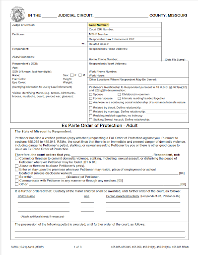 Example of where to find case number